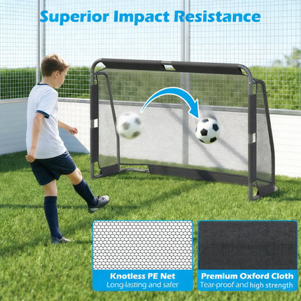 Goplus 6 ft x 4 ft Metal Frame Soccer Goal Set with Net & Anchoring System for Garden Field