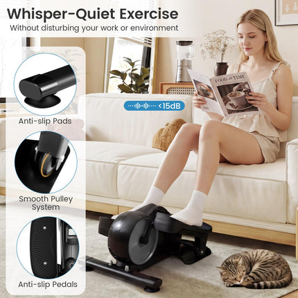 Goplus Under Desk Elliptical Pedal Exerciser w/Forward & Reverse Direction