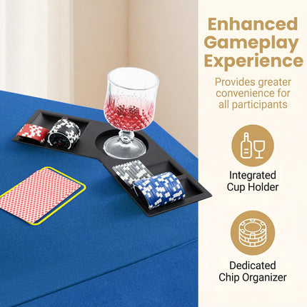 Goplus 8-Player Portable Poker Table Top | 48” Folding Casino Texas Hold’em Game Board