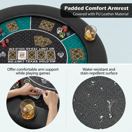 Goplus 48 Inch Foldable Poker Table Top for 6 Players With Carrying Bag