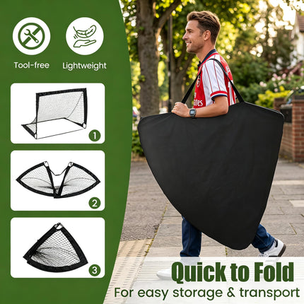 Goplus Portable Soccer Goals for Backyard Set of 2 for Outdoor Sports