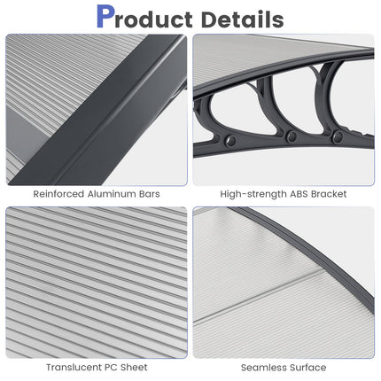 Goplus 80" x 40" Window Awning with Rain Snow Sunlight UV Protection