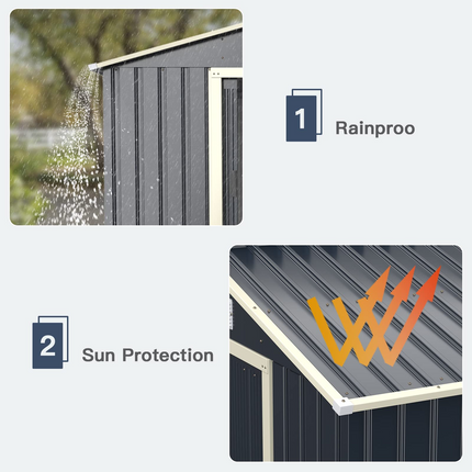 Goplus Storage Shed, Metal 11' X 10' Outdoor Building Organizer - GoplusUS