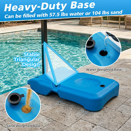 Goplus Pool Basketball Hoop | 3 Levels Height Basketball Goal with 32" Shatterproof Backboard
