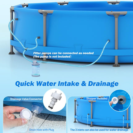 Goplus 12' Round Metal Frame Above Ground Swimming Pool ( 1617 Gal )