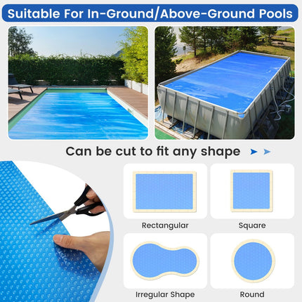 Goplus Rectangle 12 x 24 FT Pool Cover for In-Ground and Above-Ground Swimming Pools