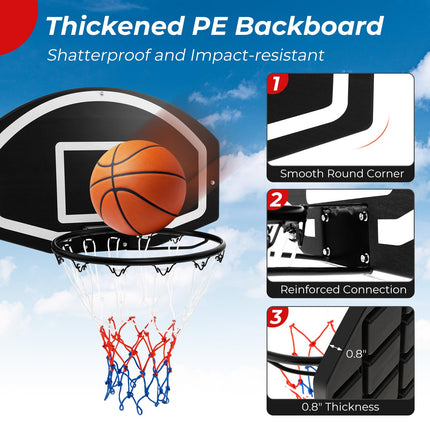 Goplus Wall Mount Basketball Hoop, 28.5?ˉ?ˉ x 18?ˉ?ˉ Large Backboard with 17?ˉ?ˉ Rim, Shatter-Proof Backboard