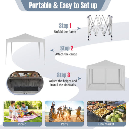 Goplus 10 FT x 10 FT Pop-Up Canopy Tent, Easy Setup Instant Folding Shelter w/Mesh Netting