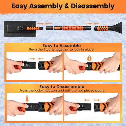 Goplus 41" Ice Scraper for Car Windshield with 180° Rotation Head & Non-Slip EVA Grip