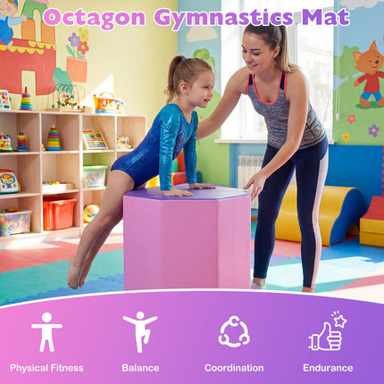 Goplus 24.5” x 26” Octagon Gymnastics Mat w/Waterproof Zippered Cover & Thick Filling