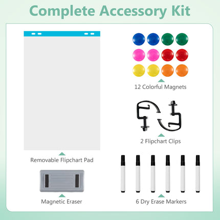 Goplus 48" x 36" Double-Sided Magnetic Dry Erase Board with Flipchart