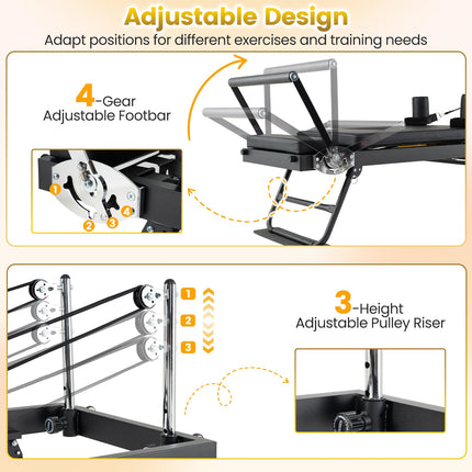 Goplus 84" Large Foldable Pilates Reformer Machine for Home Gym for All Levels