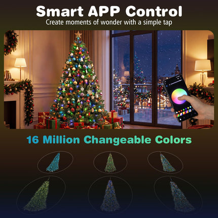 Goplus 6 ft Smart Pre-Lit Christmas Tree with 719 Branch Tips & 42 Lighting Modes