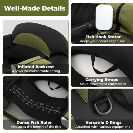 Goplus Inflatable Float Tube With Rod Holder | 350LBS Load Capacity