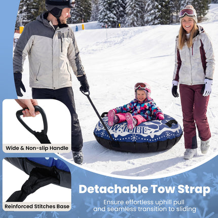 Goplus 42" Heavy-Duty Snow Sledding Tube with Detachable Tow Strap for Adults