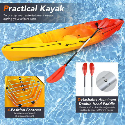 Goplus Sit-on-Top Kayak, 10.2ft Portable Recreational Kayak - GoplusUS