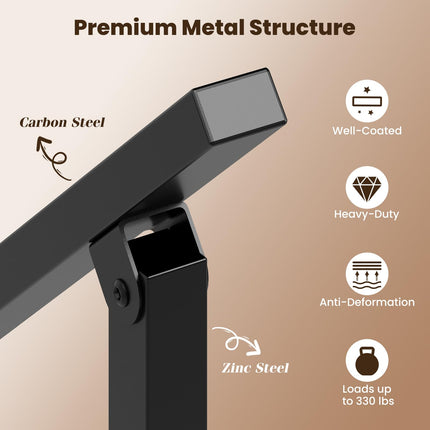 Goplus Handrail for Outdoor Steps Metal Hand Rail Fits 0-5 Steps