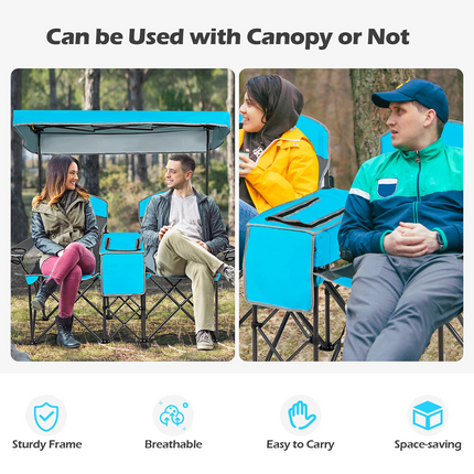 Goplus Double Camping Seat w/Shade Canopy - GoplusUS