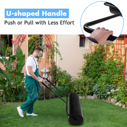Lawn Roller Tow Behind Water Filled Push for Garden, Green - GoplusUS