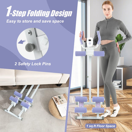 Goplus Foldable Core Abdominal Trainer, AB Workout Machine Exercise Equipment