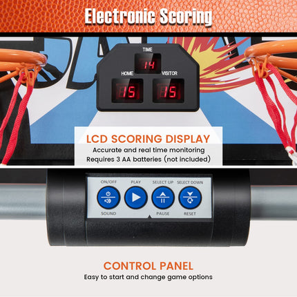 Goplus Foldable Dual Shot Basketball Arcade Game, Indoor Outdoor Basketball Game Machine