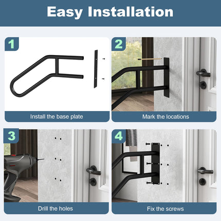 Goplus Heavy-Duty Non-Slip Wall Mount Stair Hand Railing Grab Bar