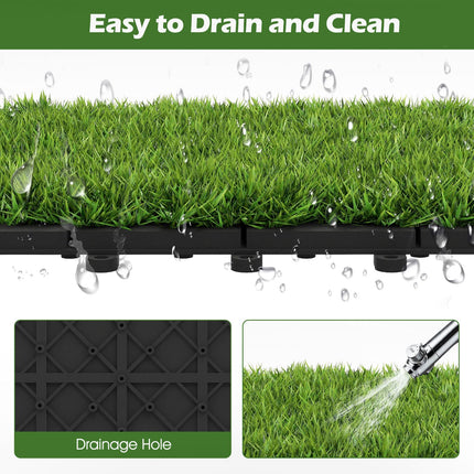 Goplus 12” x 12” Pack of 30 Fake Grass Turf Tiles Set
