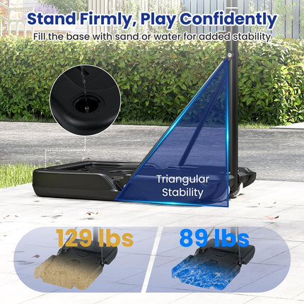 Goplus Portable 3.3- 10FT Adjustable Basketball Goal System w/Shatterproof PC Backboard
