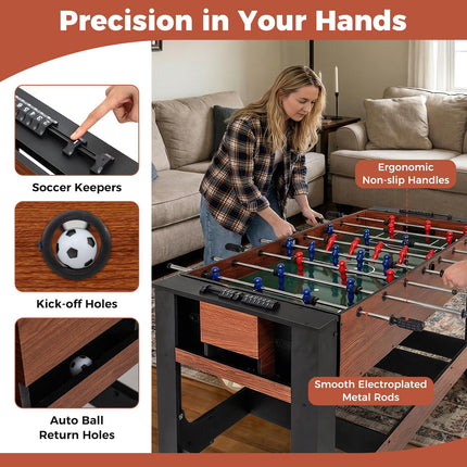 Goplus 54" Full Size Foosball & Pool Combo Table for Home Game Room Party