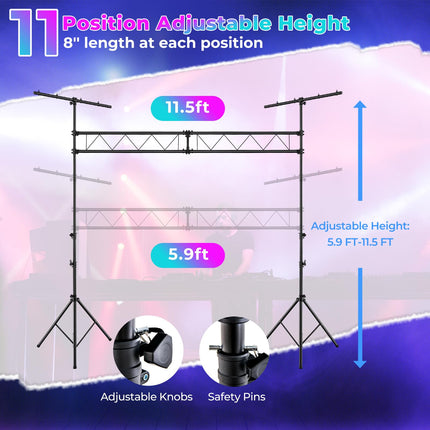 Goplus DJ Light Stand, 14FT Lighting Truss System with 32 Lights Hold 220LBS Capacity