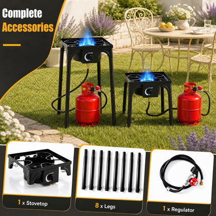 Goplus Outdoor 80,000 BTU High Pressure Single Burner Gas Stove