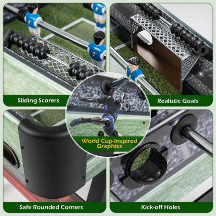 Goplus 54 Inch Full Size Foosball Table with 2 Balls 22 Players & Ergonomic Handles