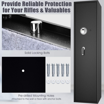 Goplus Rifle Gun Safe, Large Long Gun Safe w/Separate Pistol Lock Box - GoplusUS