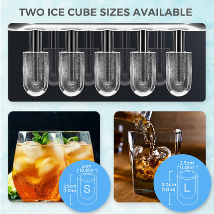 Portable Countertop Ice Maker, 26LBS/24H Mini Ice Cube Machine w/8 Min Processing 9 Cubes