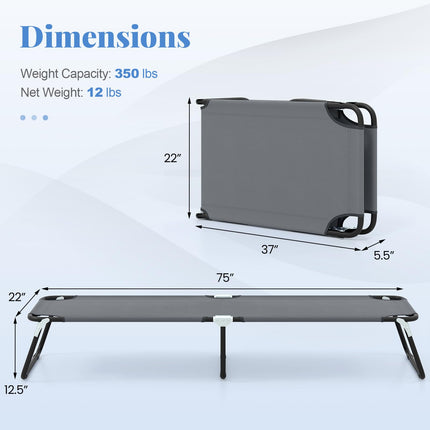 Goplus Heavy Duty Collapsible Foldable Bed for Kids Adults with Non-Slip Foot Mat