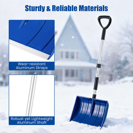 Goplus 48" Long Snow Removal Tool with Ergonomic D-Grip Handle Aluminum Strap & Shaft