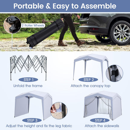 Goplus 10 x 10 FT Outdoor Pop up Canopy Tent with Sidewalls & Netting Removable