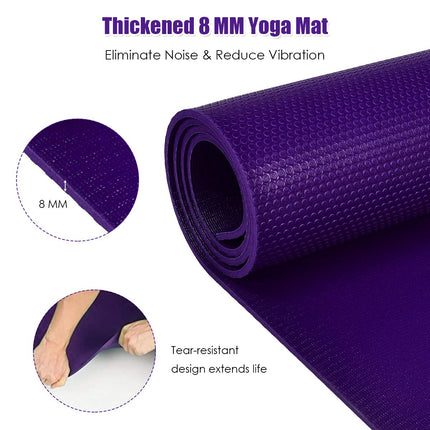 Large Yoga Mat, 7' x 5' x 8mm and 6' x 4' x 8mm with Straps - GoplusUS