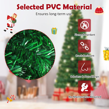 Goplus 7ft Fiber Optic Artificial Christmas Tree with 40 Star LED Lights and 8 Lighting Modes