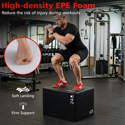 Goplus 3 in 1 Foam Plyometric Jump Box w/Non-Slip & Easy-to-Clean PU Cover