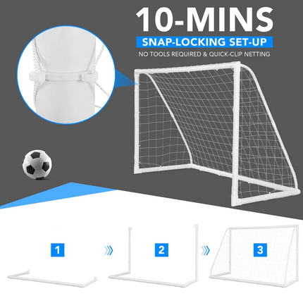 Goplus Soccer Goal, 6 FT x 4 FT Soccer Net with Strong PVC Frame - GoplusUS