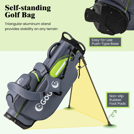 Goplus Lightweight Golf Club Bag with 8-Way Top Dividers Rain Hood 5 Pockets