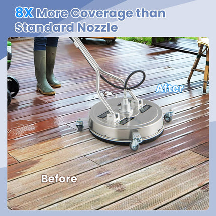 Goplus 20" Pressure Washer Surface Cleaner with 4 Wheels, Dual Handle, Stainless Steel Housing