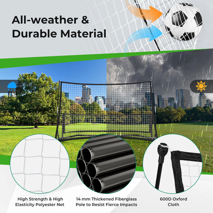 Goplus Soccer Trainer 80”x40”, 2-in-1 Soccer Rebounder Net with Carrying Bag