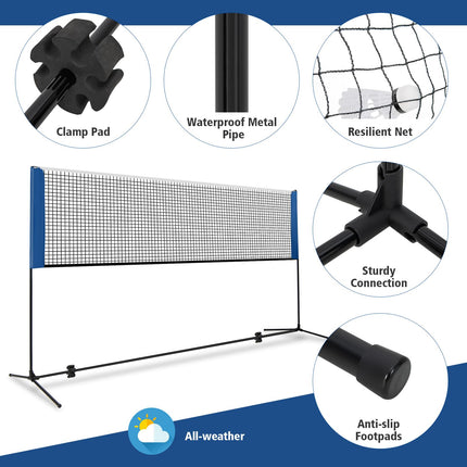 Goplus Portable Badminton Net Set, 10FT Volleyball Pickleball Net