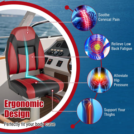 Goplus High Back Boat Seats Waterproof Fishing Captain Boat Seats