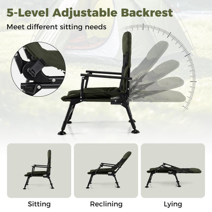 Goplus Heavy Duty All-Terrain Camping Chair with Padded High-Back
