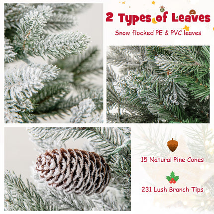 Goplus 4 FT Pre-lit Entrance Christmas Tree with 100 LED Lights 15 Pine Cones & Vintage Base