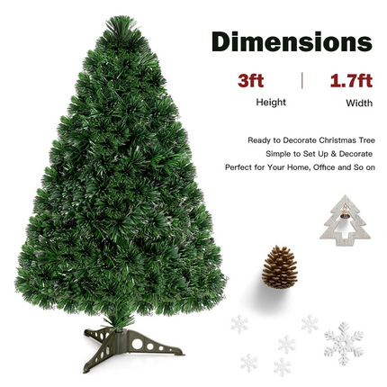Artificial PVC Christmas Tree Pre-Lit Fiber Optic Tree - GoplusUS