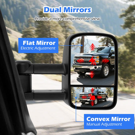 Goplus Towing Mirror Pair | Tow Mirrors for 2003-2006 Chevry Silverado GMC Sierra
